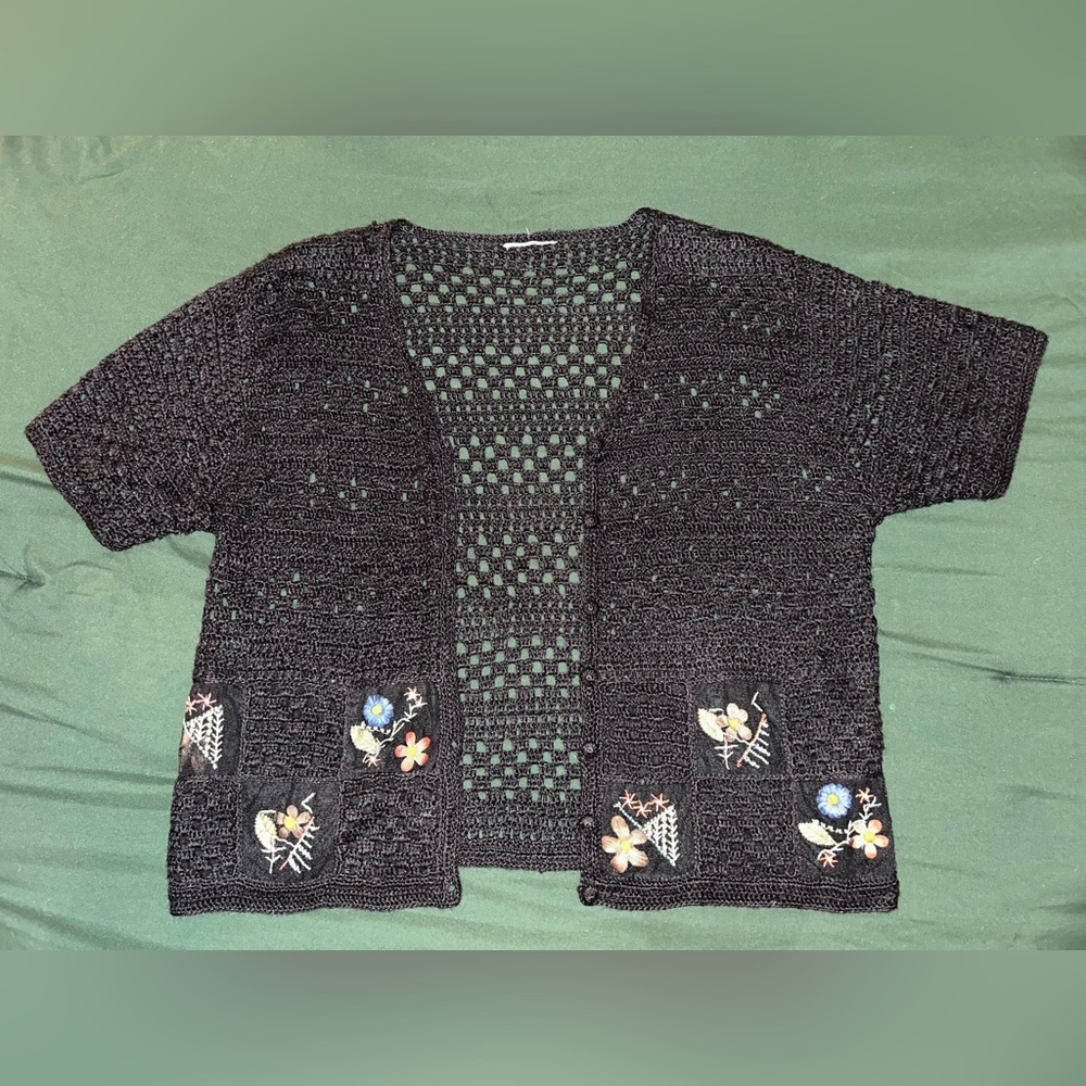 Vintage Crochet knit cardigan